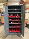 GLOBAL INDUSTRIAL CABINET WITH CONTENTS, APPROX 36€ W x 24€ L x 78€ T