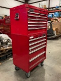 WESTWARD PROTO INDUSTRIAL PARTS CABINET / TOOL BOX ON WHEELS WITH CONTENTS , APPROX 30€ W x 18€ L