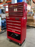 WATERLOO PROTO INDUSTRIAL PARTS CABINET / TOOL BOX ON WHEELS WITH CONTENTS , APPROX 30€ W x 18€ L