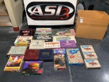 BOX OF CLASSIC BOARD GAMES & PUZZLES