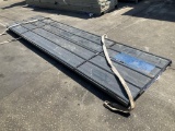 UNUSED METAL ROOF PANEL WITH ( 1 ) FORKLIFT METAL PALLET , PANELS APPROX 12FT L x 3FT W, APPROX 70