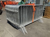 UNUSED 36PCS GALVANIZED CONSTRUCTION SITE / CROWD CONTROL FENCE/BARRICADES, APPROX 4FT x 8FT