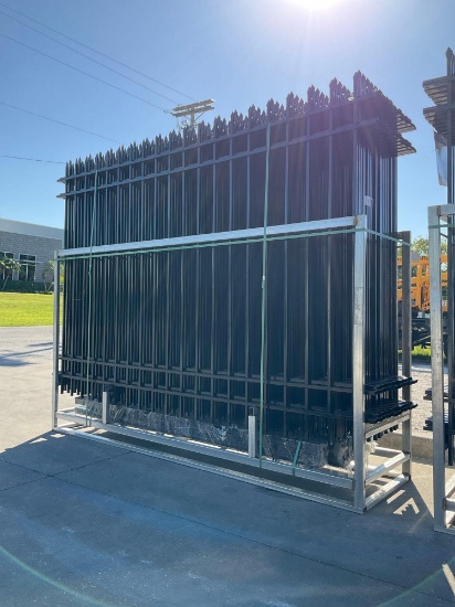 UNUSED GALVANIZED 10FT L x 7FT H... STEEL FENCE, 20PCS FENCE PANELS + 21PCS POST WITH CONNECTORS,...