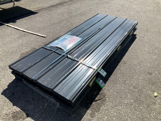 ( 1 ) STACK OF UNUSED METAL ROOF PANELS, APPROX 8FT L x 3FT W , APPROX 70 PANELS IN STACK