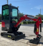 UNUSED 2023 LANTY CRAWLER EXCAVATOR MODEL LAT-13S, GAS POWERED, ENCLOSED CAB, RUBBER TRACKS, BUCKET