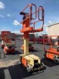 2016 JLG MANLIFT MODEL 1230ES, ELECTRIC, APPROX MAX PLATFORM HEIGHT 12FT, NON MARKING TIRES, BUILT
