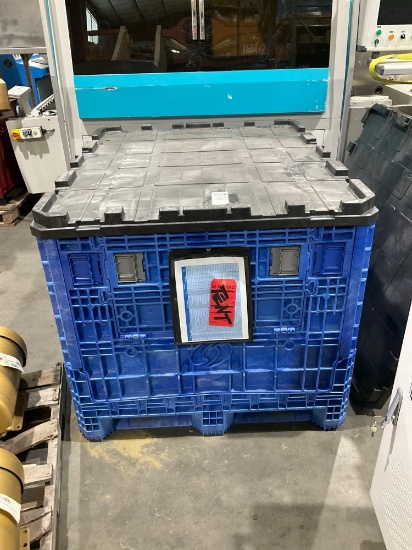 ULINE COLLAPSABLE BIN MODEL H-4052BLU; APPROXIMATELY 48? X 40? X 34?; MAX CAPACITY 1,500 LBS