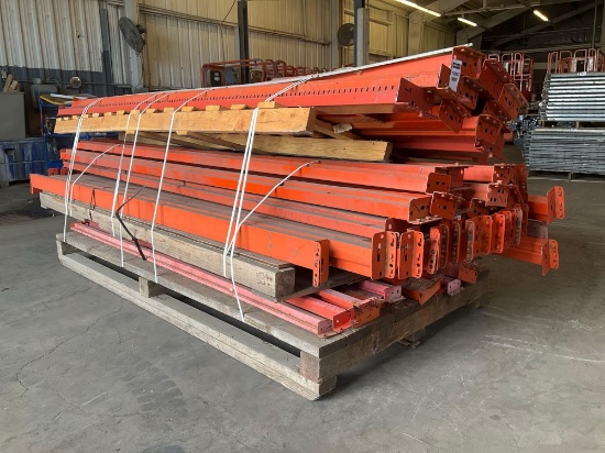 CROSSBEAMS FOR PALLET RACKING, APPROX 63...TOTAL, ASSORTED SIZES, APPROX 8FT & 10FT