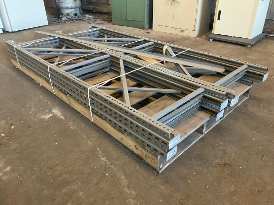 UPRIGHTS FOR RACK, APPROX 7 TOTAL, APPROX 8FT TALL
