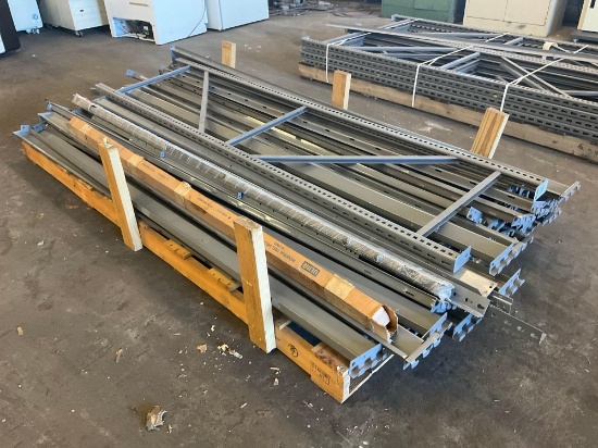 ( 1...) UPRIGHTS & ( 45...) ASSORTED SIZES CROSSBEAMS FOR RACKING,......CROSSBEAMS APPROX 8FT & U...