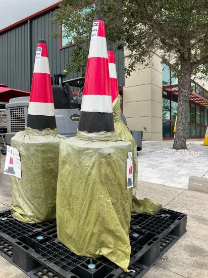 ( 1 ) STACK OF SAFETY TRAFFIC CONES, APPROX 15in X 27in, APPROX 20 CONES TOTAL