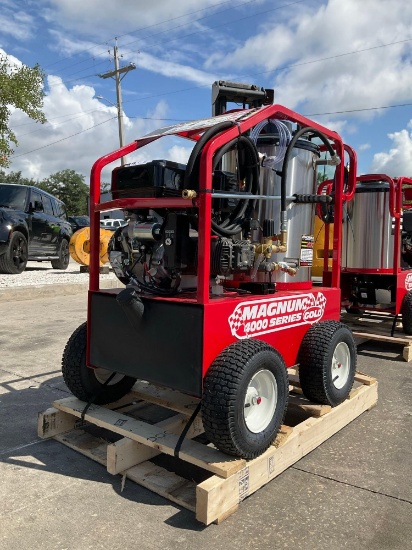 UNUSED 2024 MAGNUM 4000 SERIES GOLD HOT WATER PRESSURE WASHER,DIESEL GAS POWER, ELECTRIC START,