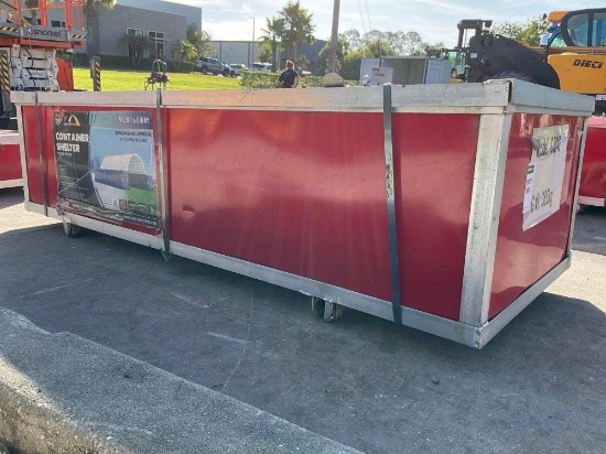 UNUSED CHERY SINGLE TRUSS CONTAINER SHELTER MODEL C2040, APPROX 20FT...W x 40FT L GREATER SEAM ST...