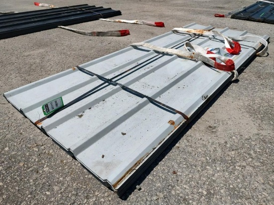 ( 1 ) STACK OF UNUSED METAL ROOF PANELS, APPROX 8FT L x 3FT W , APPROX 70 PANELS IN STACK
