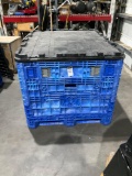 ULINE COLLAPSABLE BIN MODEL H-4052BLU; APPROXIMATELY 48? X 40? X 34?; MAX CAPACITY 1,500 LBS;