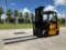 YALE FORKLIFT MODEL GLC080, LP POWERED, MAX CAPACITY 7000LBS, 8FT LONG FORKS, RUNS AND OPERATES