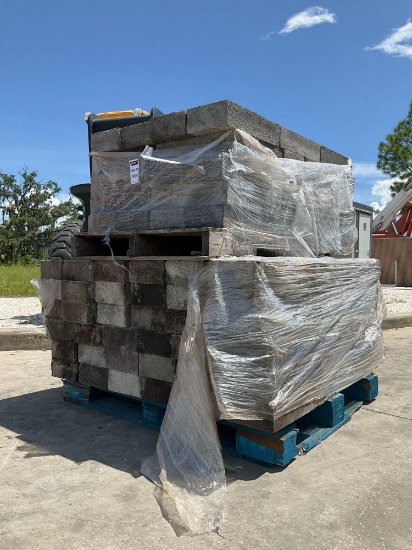 ( 2 ) PALLETS OF CONCRETE BLOCKS, APPROX 16in L X 8in W X 4in H