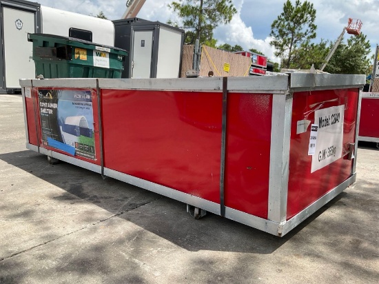 UNUSED CHERY SINGLE TRUSS CONTAINER SHELTER MODEL C2040, APPROX 20FT W x 40FT L GREATER SEAM STRE...