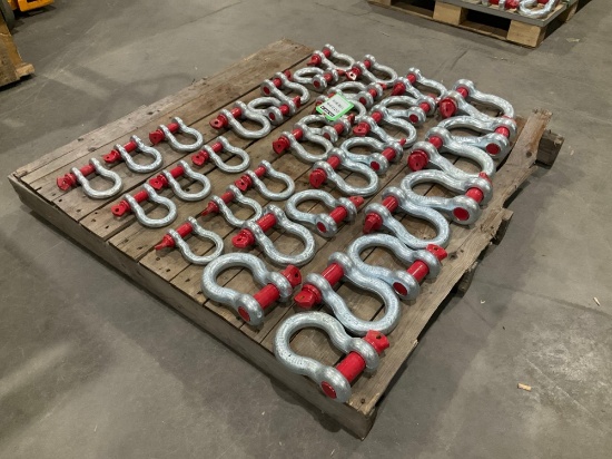 UNUSED ASSORTED SKLP SCREW PIN ANCHOR SHACKLES , APPROX 35PCS