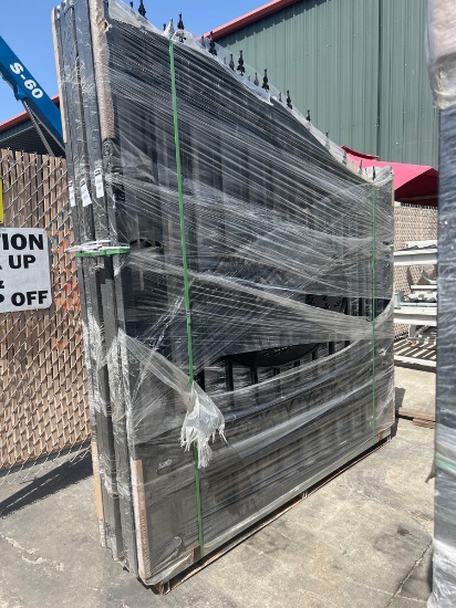 SET OF UNUSED GREAT BEAR 14FT BI PARTING WROUGHT IRON GATES, 7FT EACH PIECE (14' TOTAL WIDTH). 2