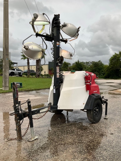 2017 GENERAC MAGNUM MOBILE GENERATOR WITH LIGHT TOWER MODEL MLT6SM, DIESEL, KUBOTA ENGINE, TRAILER