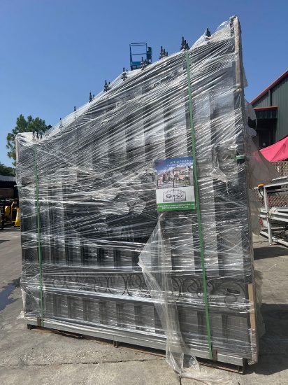 SET OF UNUSED GREAT BEAR 14FT BI PARTING WROUGHT IRON GATES, 7FT EACH PIECE (14' TOTAL WIDTH). 2