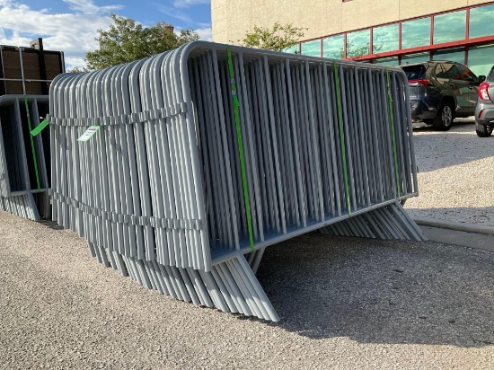 UNUSED 20PCS GALVANIZED CONSTRUCTION SITE / CROWD CONTROL FENCE/BARRICADES ( PLEASE NOTE STOCK PH...