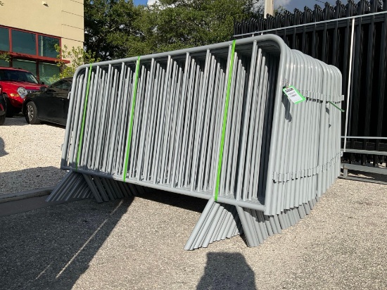 UNUSED 20PCS GALVANIZED CONSTRUCTION SITE / CROWD CONTROL FENCE/BARRICADES ( PLEASE NOTE STOCK PH...