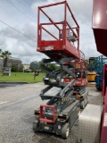 SKYJACK SCISSOR LIFT MODEL SJIII 3219, ELECTRIC, APPROX MAX PLATFORM HEIGHT 19FT, NON MARKING TIR...