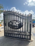 SET OF UNUSED GREAT BEAR 14FT BI PARTING WROUGHT IRON GATES, 7FT EACH PIECE (14' TOTAL WIDTH). 2