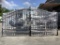 SET OF UNUSED GREAT BEAR 14FT BI PARTING WROUGHT IRON GATES, 7FT EACH PIECE (14' TOTAL WIDTH). 2 ...