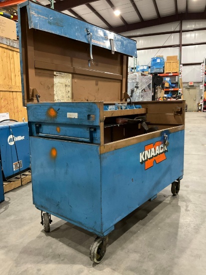 KNAACK UTILITY...STORAGE CHEST WITH CONTENTS,...APPROX 61in...W x 31in...L x 44in...T