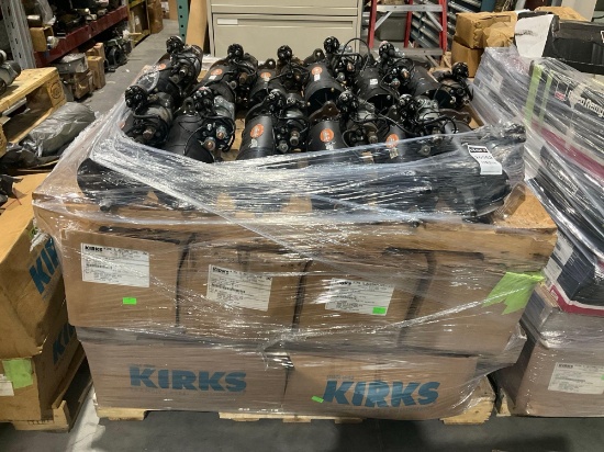 ( 3 ) PALLETS OF ASSORTED DELCO REMY & KIRKS STARTERS, 24V