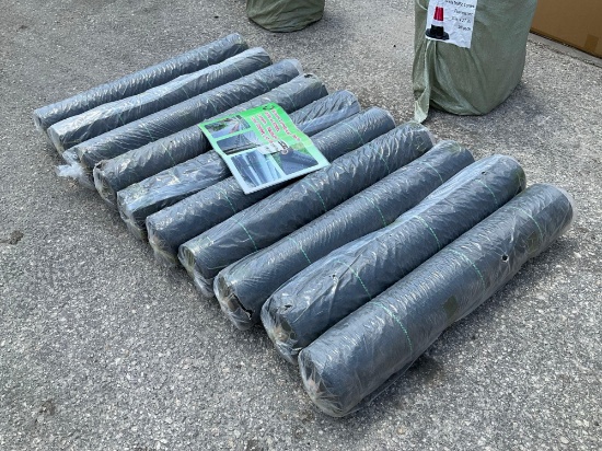 UNUSED WOVEN LANDSCAPE FABRIC, 10 ROLLS TOTAL,... APPROX 6ft W x 300ft L , APPROX 3000FT TOTAL......