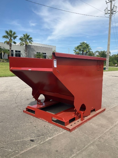 UNUSED 2CU YARD SELF DUMPING HOPPER WITH FORK POCKETS