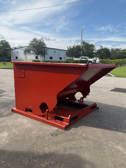UNUSED 1.5 YARD SELF DUMPING HOPPER WITH FORK POCKETS