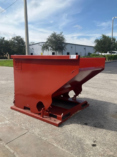 UNUSED 2CU YARD SELF DUMPING HOPPER WITH FORK POCKETS