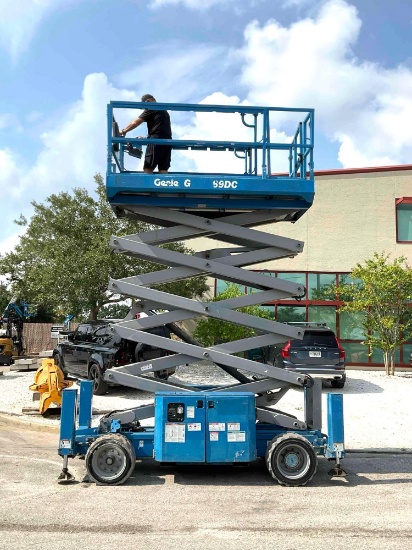 2013 GENIE ROUGH TERRINE SCISSOR LIFT MODEL GS-4069; MON-MARKING TIRES; BUILT- IN CHARGERS; MANUAL