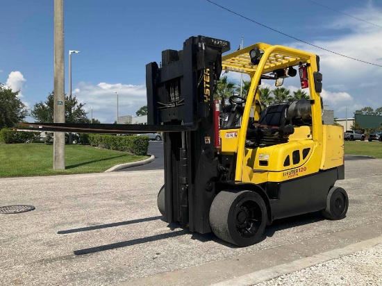 2014 HYSTER FORKLIFT MODEL S120FTS, LP POWERED, APPROX MAX CAPACITY 12,000LBS, MAX HEIGHT 163in, ...