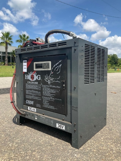 EXIDE LOAD HOG BATTERY CHARGER MODEL LH3-18-1000BR, PHASE 3, DC VOLTS 36