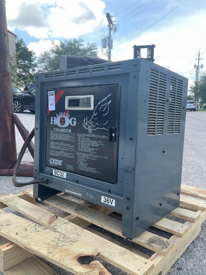 EXIDE LOAD HOG BATTERY CHARGER MODEL LH3-18-1000, PHASE 3, DC VOLTS 36