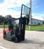 TOYOTA FORKLIFT MODEL 5FBE15, ELECTRIC, APPROX MAX CAPACITY 2800LBS, MAX HEIGHT 107in, TILT, SIDE...