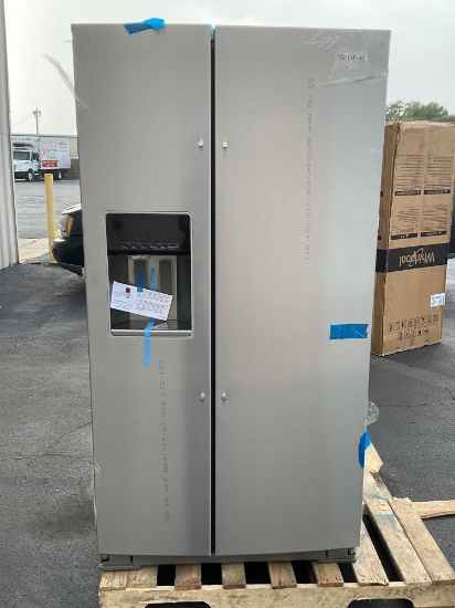 WHIRLPOOL HOUSEHOLD SIDE BY SIDE REFRIGERATOR WITH ICE MAKER MODEL WRS588FIHZ04; APPROXIMATELY 28.4