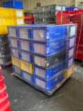 ASSORTED MULTICOLORED PLASTIC BINS; MULTIPLE MAKES, SIZES, & MODELS, INCLUDING SSI SCHAEFER MODEL