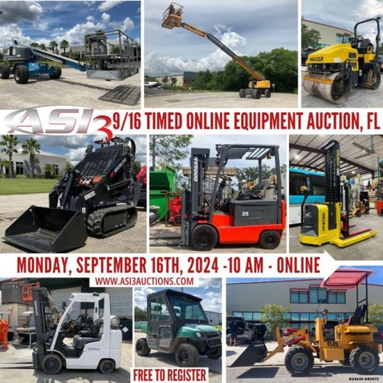 9/16 TIMED ONLINE EQUIPMENT AUCTION - FL