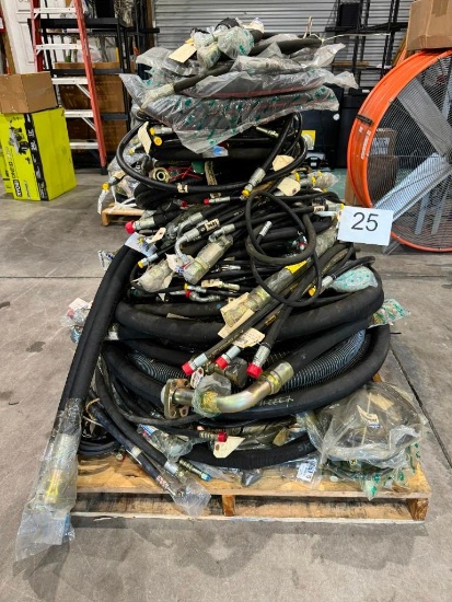 ( 1 ) PALLET OF UNUSED HYDRAULIC HOSE FOR KOMATSU / JOHN DEERE/ CAT /CASE & KOBELCO