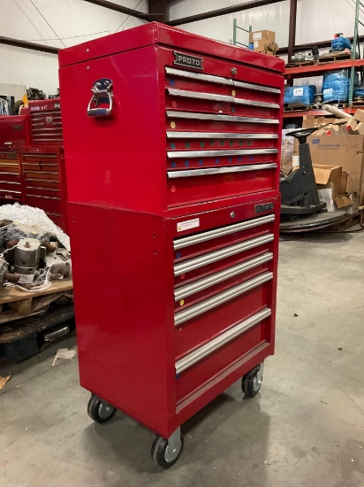 WESTWARD PROTO INDUSTRIAL PARTS CABINET / TOOL BOX ON WHEELS WITH CONTENTS , APPROX 30? W x 18? L x