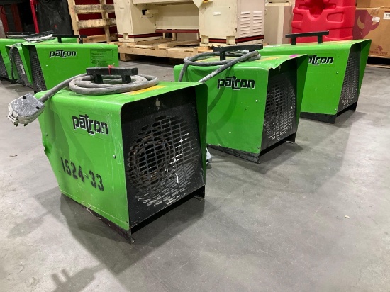 ( 2 ) PATRON E6 & ( 1 ) PATRON E9... COMMERCIAL INDUSTRIAL MOVEABLE AIR HEATERS, E6 MODEL APPROX ...