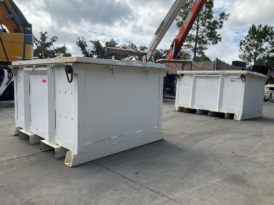( 2...) STORAGE CONTAINERS, POCKETS, EACH CONTAINER APPROX 62in...W x 47in...L x 36in T
