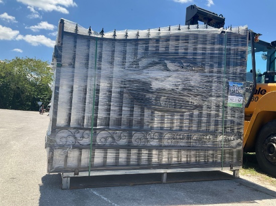 SET OF UNUSED GREAT BEAR 20FT BI PARTING WROUGHT IRON GATES, 10FT EACH PIECE (20' TOTAL WIDTH). 2...